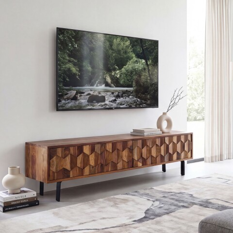 Lowboard >WL7.030< in Sheesham, Massivholz - 160x40x35cm (BxHxT)