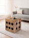 Sitzhocker >WL7.036< in Mango, Massivholz - 41x41x41cm (BxHxT)