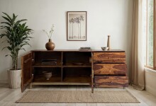 Sideboard >WL7.040< in Sheesham, Massivholz - 180x70x40cm (BxHxT)