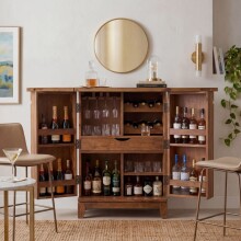 Barschrank >WL7.041< in Sheesham, Massivholz - 65x90x50cm (BxHxT)