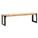 Sitzbank >WL7.050< in Akazie / Schwarz, Massivholz & Metall - 120x45x40 (BxHxT)