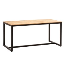 Esstisch >WL7.058< in Akazie / schwarz, Massivholz & Metall - 120x76x60 (BxHxT)