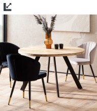 Esstisch >WL7.054< in Mango / schwarz, Massivholz...