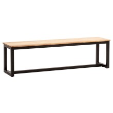 Sitzbank >WL7.064< in Akazie / schwarz, Massivholz / Metall - 120x45x40 (BxHxT)