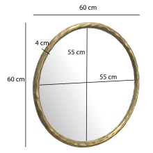 Spiegel >WL7.103< in Gold, Metall / Spiegel - 60x4x60cm (HxTxD)