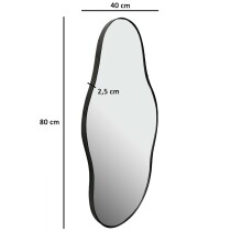 Spiegel >WL7.109< in Schwarz, Spiegel / Metall - 40x80x3cm (BxHxT)