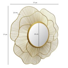 Spiegel >WL7.122< in Gold, Spiegel / Metall - 77x77x3cm (BxHxT)