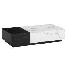 Couchtisch >WL7.144< in Marmor-Optik Weiß /...
