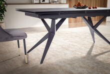 Kulissen-Esstisch >WL7.146< in Keramik Schwarz - 180/260x76x95 (BxHxT)