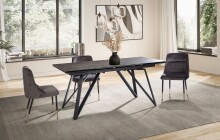 Kulissen-Esstisch >WL7.150< in Keramik Schwarz - 180/260x76x95 (BxHxT)