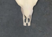 Hängedekoration >Büffel< in Weiß / schwarz, Aluminium - 56x40x14cm (BxHxT)