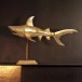 Dekofigur >shark< in Gold, Aluminium - 70x49x27cm (BxHxT)