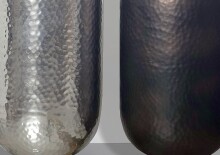 Dekovase >WL7.172< (2-teilig) in Silber / Schwarz-Bronze - 46x20 (HxD)