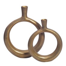 Dekovase >WL7.175< (2-teilig) in Gold, Aluminium - 35x45x7cm (BxHxT)