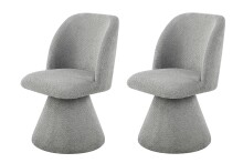 Esszimmerstuhl >BARI II S< (2er-Set) in Grau, 360° drehbar - 54x85x63cm (BxHxT)