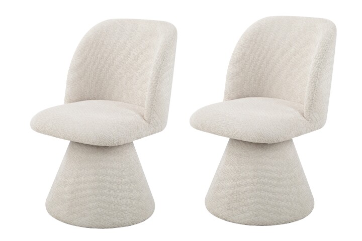 Esszimmerstuhl >BARI II S< (2er-Set) in Beige, 360° drehbar - 54x85x63cm (BxHxT)