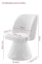 Esszimmerstuhl >BARI II S< (2er-Set) in Beige, 360° drehbar - 54x85x63cm (BxHxT)