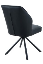 Esszimmerstuhl >BRAGA S< (2er-Set) drehbar, Leder Schwarz - 51x90x68 (BxHxT)