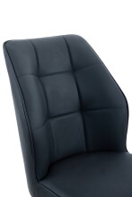 Esszimmerstuhl >BRAGA S< (2er-Set) drehbar, Leder Schwarz - 51x90x68 (BxHxT)