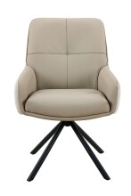 Esszimmerstuhl >FARO I S< (2er-Set) drehbar, Leder Beige - 62x90x67 (BxHxT)