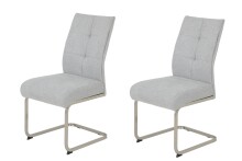 Freischwinger >INES S< (2er-Set) in Grau, Webstoff - 50x99x66cm (BxHxT)