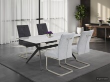 Freischwinger >INES S< (2er-Set) in Grau, Webstoff - 50x99x66cm (BxHxT)