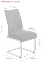Freischwinger >INES S< (4er-Set) in Grau, Webstoff - 50x99x66cm (BxHxT)