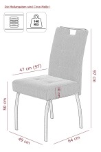 4-Fußstuhl >LINZ S< (2er-Set) in Anthrazit, Webstoff - 49x97x64cm (BxHxT)