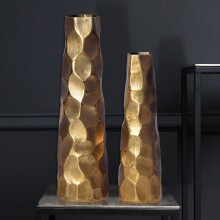 Dekovase >WL7.181< (2-teilig) in Gold, Aluminium - 49x15cm (HxT)