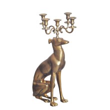Dekofigur >Candle-Dog< in Gold, Aluminium -...