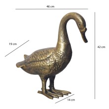 Dekofigur >Gans< in Gold, Aluminium - 46x42x19cm (BxHxT)