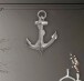 Hängedekoration >Anker< in Silber, Aluminium - 47x70x4cm (BxHxT)