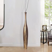 Dekovase >BOTTLE< in Gold, Aluminium - 100x14cm (HxD)