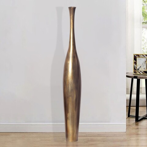 Dekovase >BOTTLE< in Gold, Aluminium - 75x13cm (HxD)