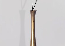 Dekovase >BOTTLE< in Gold, Aluminium - 75x13cm (HxD)