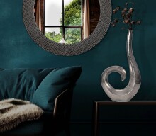 Dekovase >WL7.199< in Silber, Aluminium - 26x47x8cm (BxHxT)