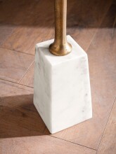 Beistelltisch >WL7.207< in Gold, Marmor / Aluminium - 58x34cm (HxT)