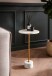 Beistelltisch >WL7.208< in Weiß, Marmor / Aluminium - 56x30cm (HxD)