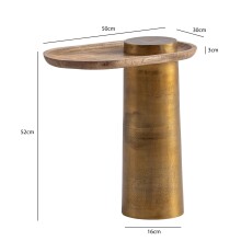 Beistelltisch >WL7.215< in Mango / Gold - 50x52x30 (BxHxT)