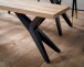 Sitzbank >WL7.227< in Akazie, Massivholz & Metall - 120x45x45cm (LxBxH)