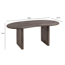 Esstisch >WL7.237< in Akazie, Massivholz & Metall - 180x90x75cm (LxBxH)