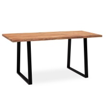 Esstisch >WL7.241< in Akazie, Massivholz & Metall - 120x60x76cm (LxBxH)