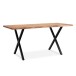 Esstisch >WL7.251< in Akazie, Massivholz & Metall - 120x60x76cm (LxBxH)