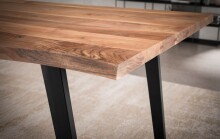 Esstisch >WL7.256< in Akazie, Massivholz & MEtall - 120x60x76cm (LxBxH)