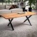 Couchtisch >WL7.283< in Akazie, Massivholz & Metall - 120x46x60cm (BxHxT)