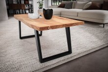 Couchtisch >WL7.284< in Akazie, Massivholz & Metall - 120x46x60cm (BxHxT)