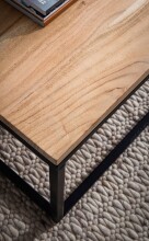 Couchtisch >WL7.309< in Akazie, Massivholz & Metall - 120x40x60cm (BxHxT)