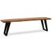 Sitzbank >WL7.301< in Akazie / schwarz, Massivholz & Metall - 120x46x40 (BxHxT)