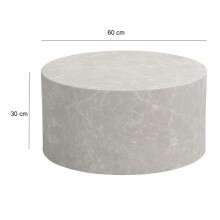 Couchtisch >MONOBLOC< in Stein-Optik Sandfarben, MDF - 30x60cm (HxT)