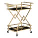 Servierwagen >WL7.335< in Gold, Metall & Schwarzglas - 65x80x40cm (BxHxT)